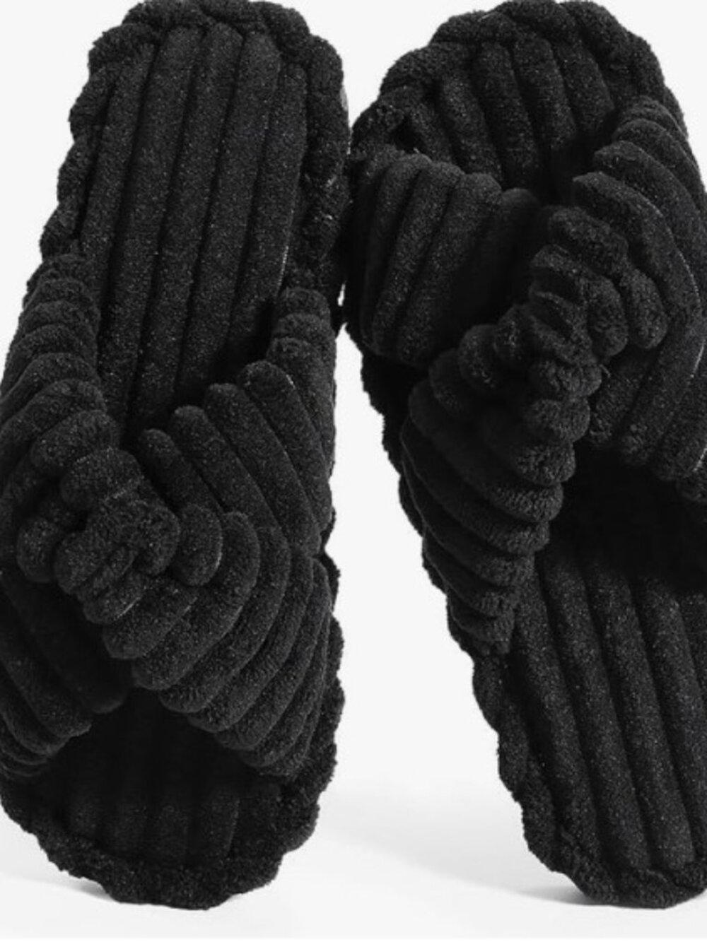 HOUSE SPA SLIPPERS FAUX FUR SLIPPERS , CROSS BANDS ANTI-SKID SOLE